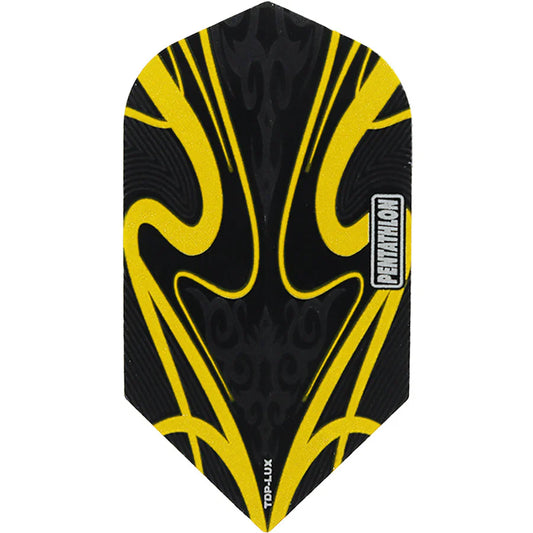 Pentathlon Dart Flights - Slim Black Yellow
