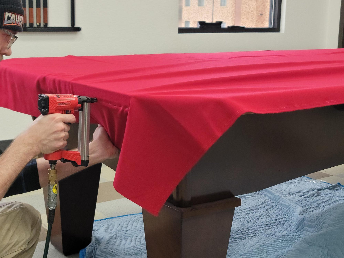 CAVES Pool Table Re-felt & Level
