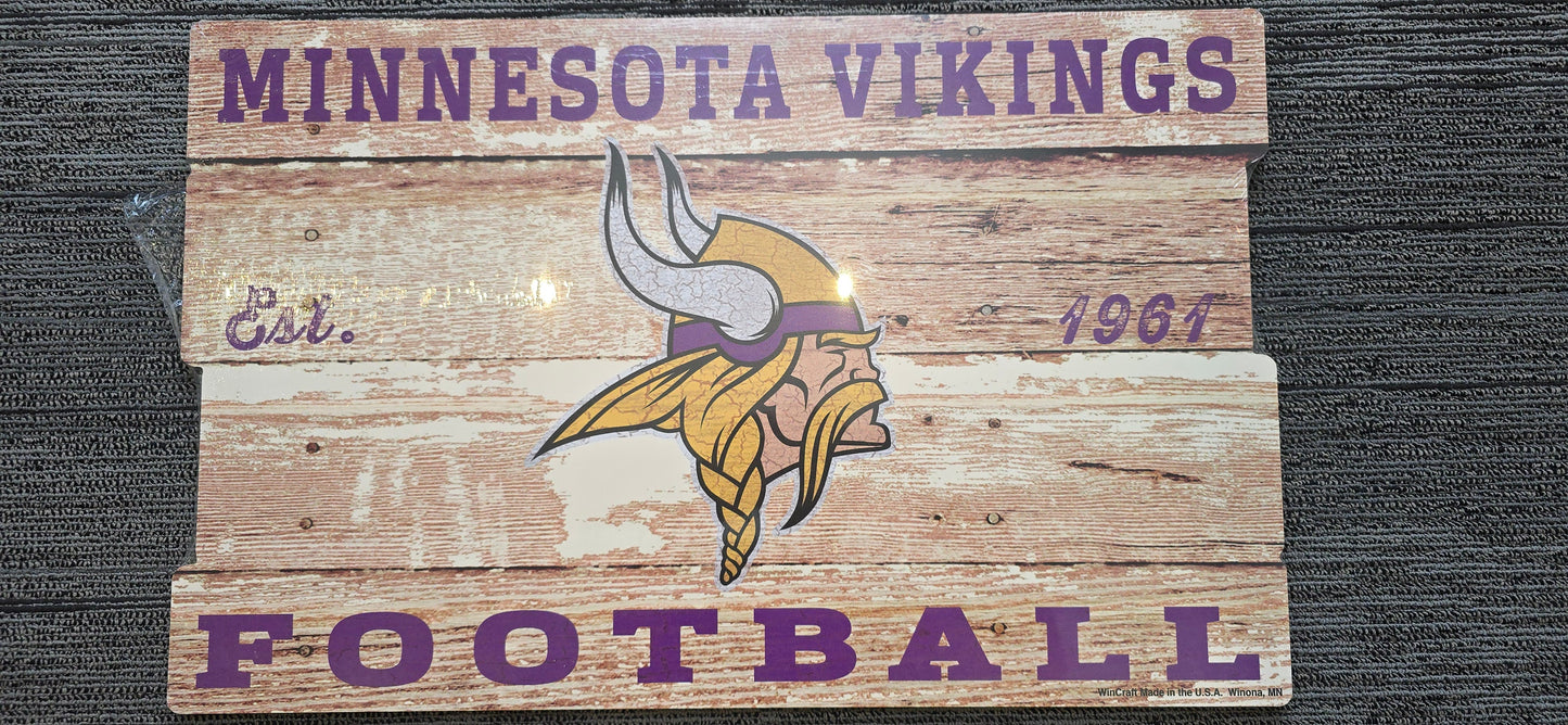 Minnesota Vikings Football Est. 1961 Wood Sign