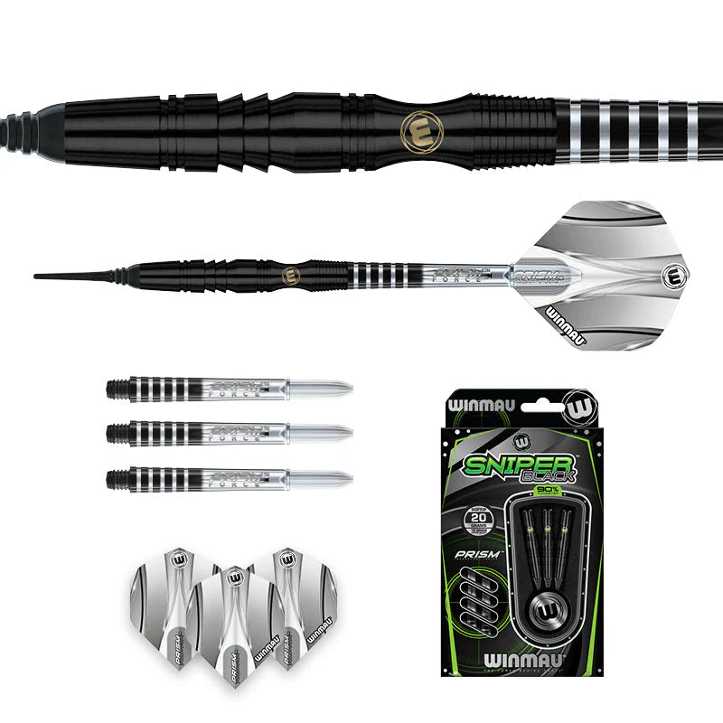 Winmau Sniper Black 90% Dart Set 18g B/W 20g F/W