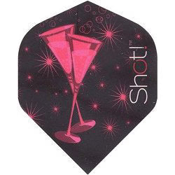 Poly Dart Flights - 100 Micron Standard Black With Pink Glasses