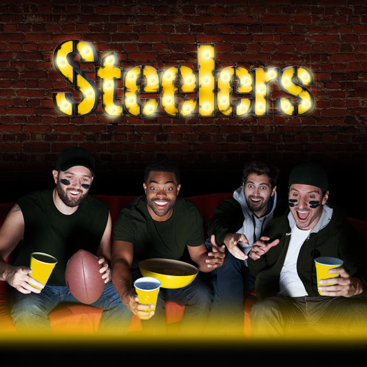 Pittsburgh Steelers Recycled Metal Lighted Sign