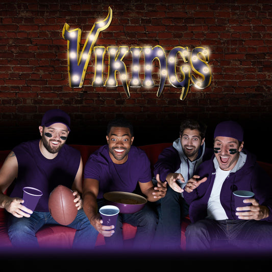 Minnesota Vikings Recycled Metal Lighted Sign