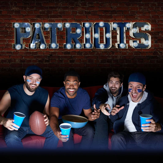 New England Patriots Recycled Metal Lighted Sign