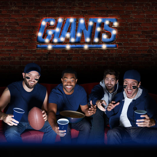 New York Giants Recycled Metal Lighted Sign