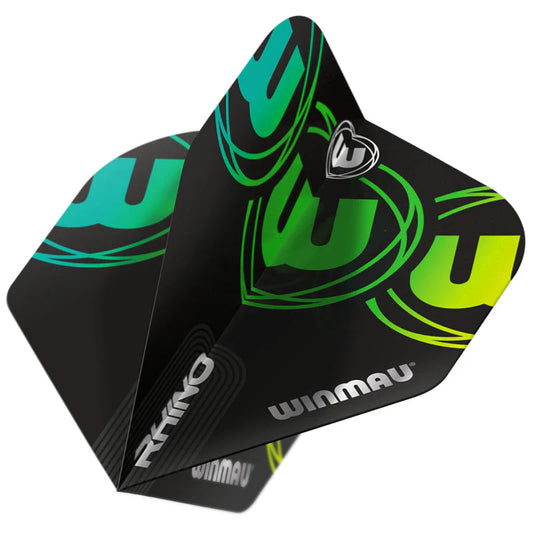 Winmau Black & Green Logo Rhino Standard Flights