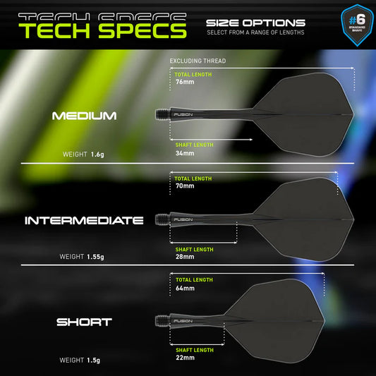 Winmau Fusion #6 Integrated Flight & Shaft Black