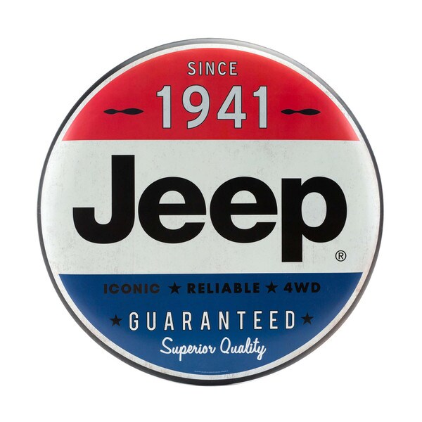 Open Road Brands Jeep Superior Quality Large Round Metal Button Sign