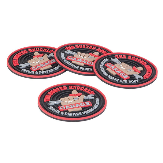 The Busted Knuckle Garage Rubber Coaster Set