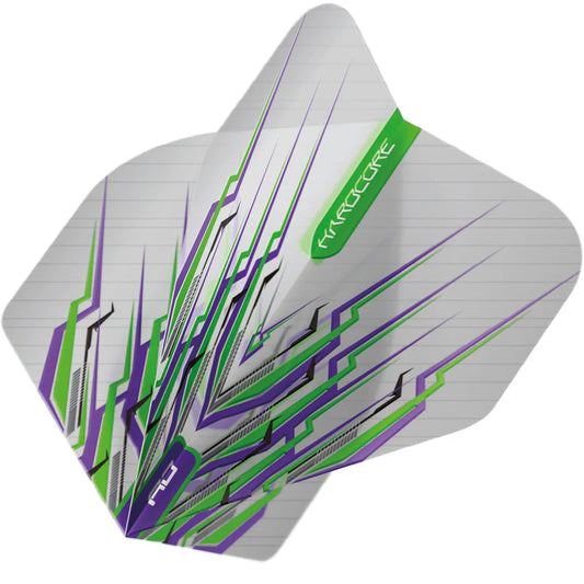 Red Dragon Peter Wright Purple & Green Mohawk Hardcore Standard Flights