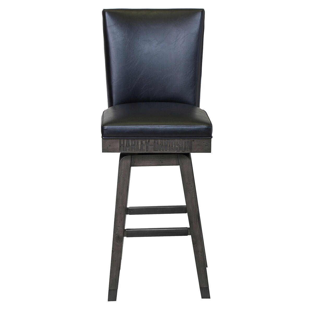 Harley Davidson B&S Square Stool w/backrest - Industrial Grey