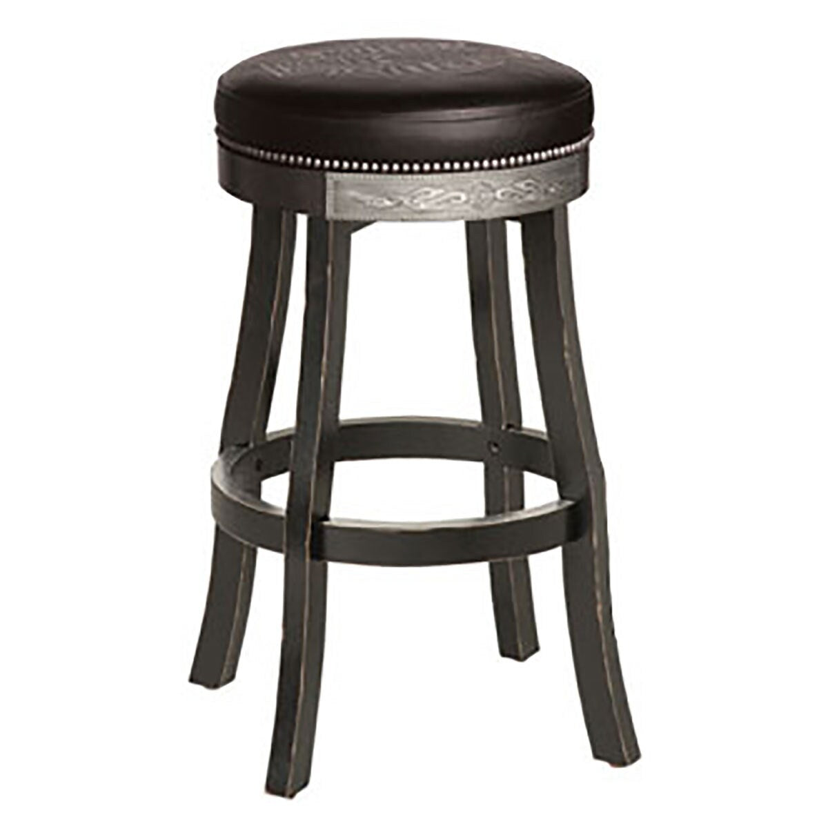 Harley Davidson Bar & Shield Flames Barstool w/ Vintage Black finish