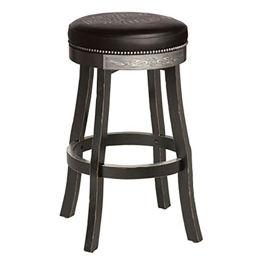 Harley Davidson Bar & Shield Flames Barstool w/ Vintage Black finish