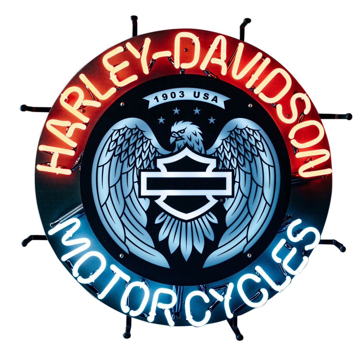 Harley Davidson Open B&S Eagle Neon Sign