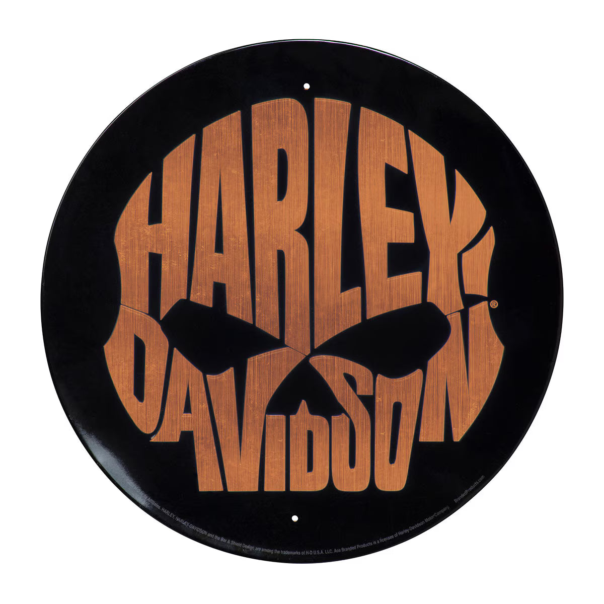Harley Davidson Copper Skull Tin Sign