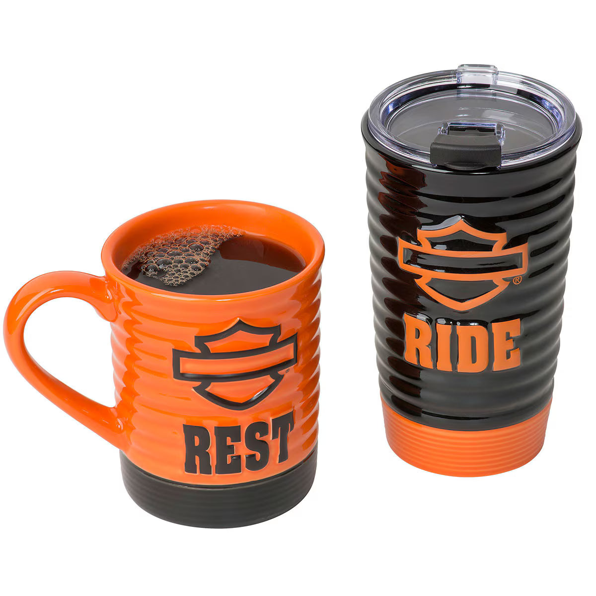 Harley Davidson Ride & Rest Travel/Coffee Mug Set