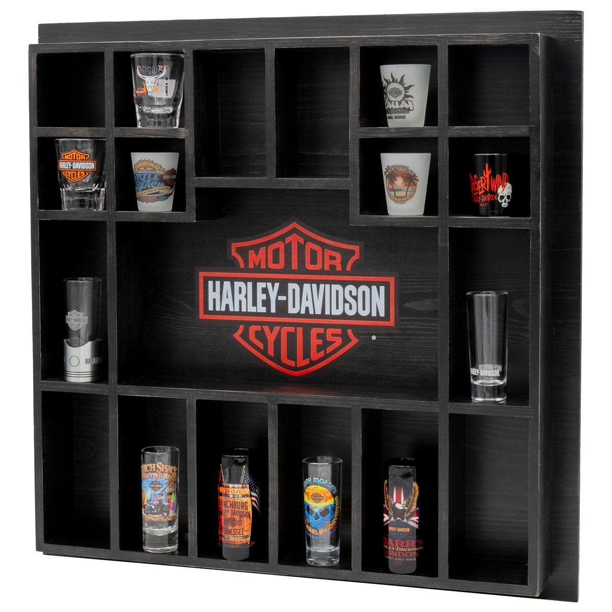 Harley Davidson B&S Shot Glass Display Case