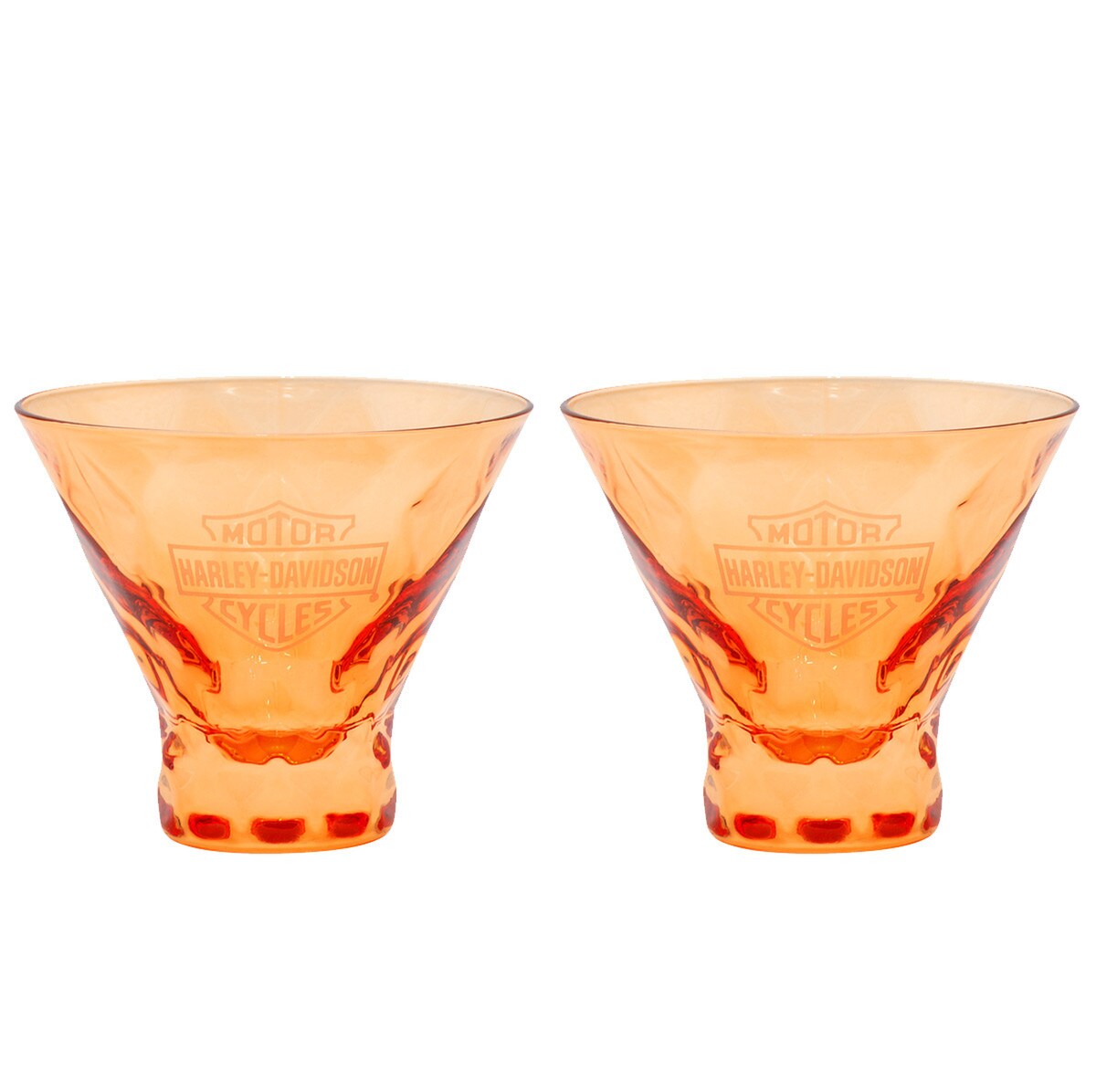 Harley Davidson B&S Stemless Martini Glass Set