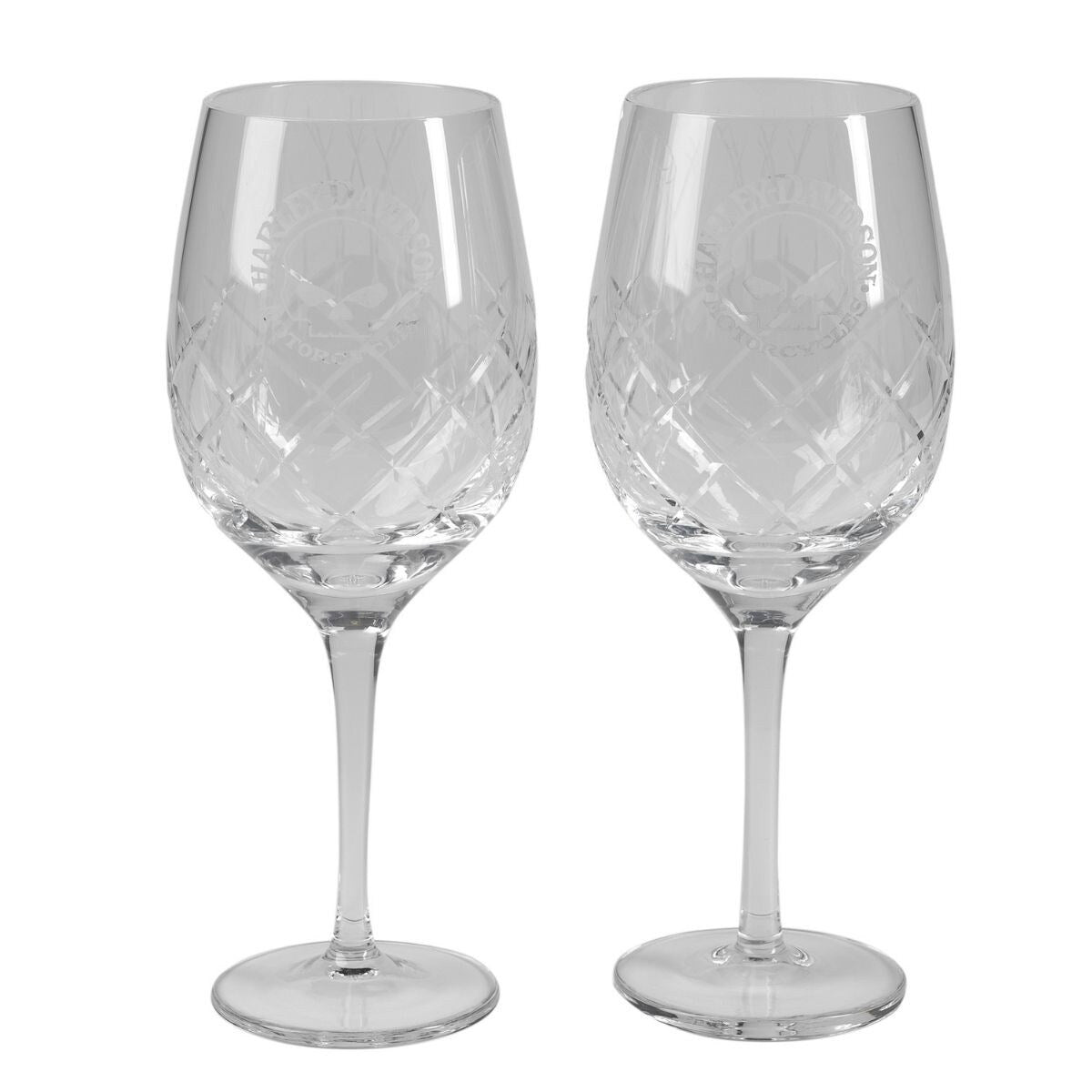 Harley Davidson Willie G. Skull Crystal Wine Glass Set