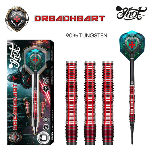 Shot Darts Future Knights Dreadheart Soft Tip Dart Set-90% Tungsten Barrels