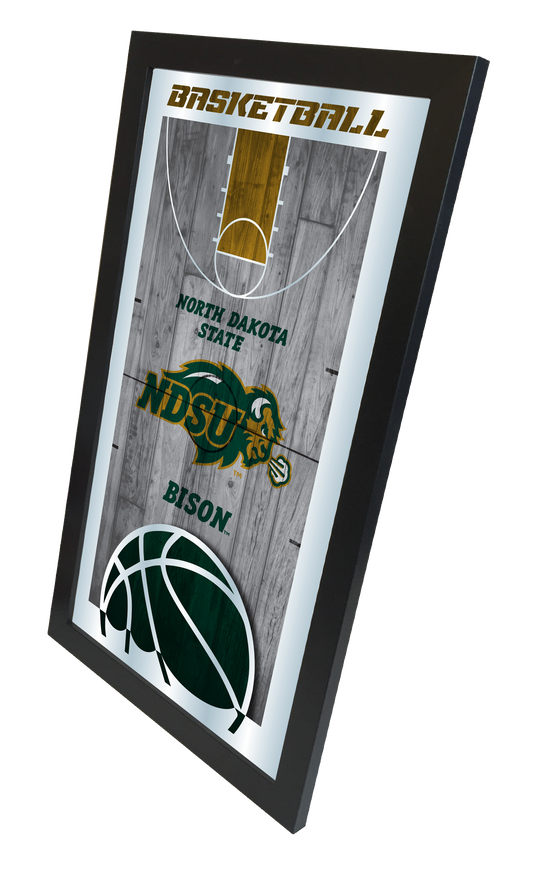 North Dakota State University Bison logo on a basketball court design mirror, captured at an angled perspective.