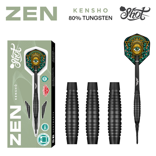 Shot Darts Zen Kensho Soft Tip Dart Set - 90% Tungsten - 20gm