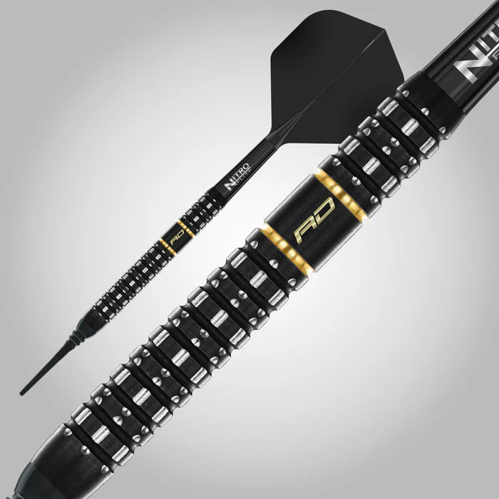 Red Dragon Ascend Black & Gold Parallel Soft Tip Dart Set - 18g