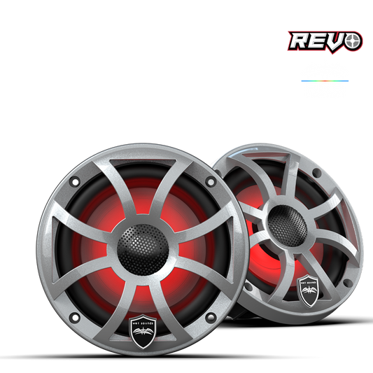 Wet Sounds XS/Stainless White Grille 6.5” Coaxial Speaker w/ RGB Tweeter - Pair