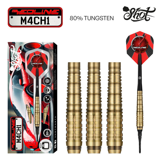 Shot Darts Redline M4CH1 Soft Tip Dart Set - 80% Tungsten Barrels-20gm