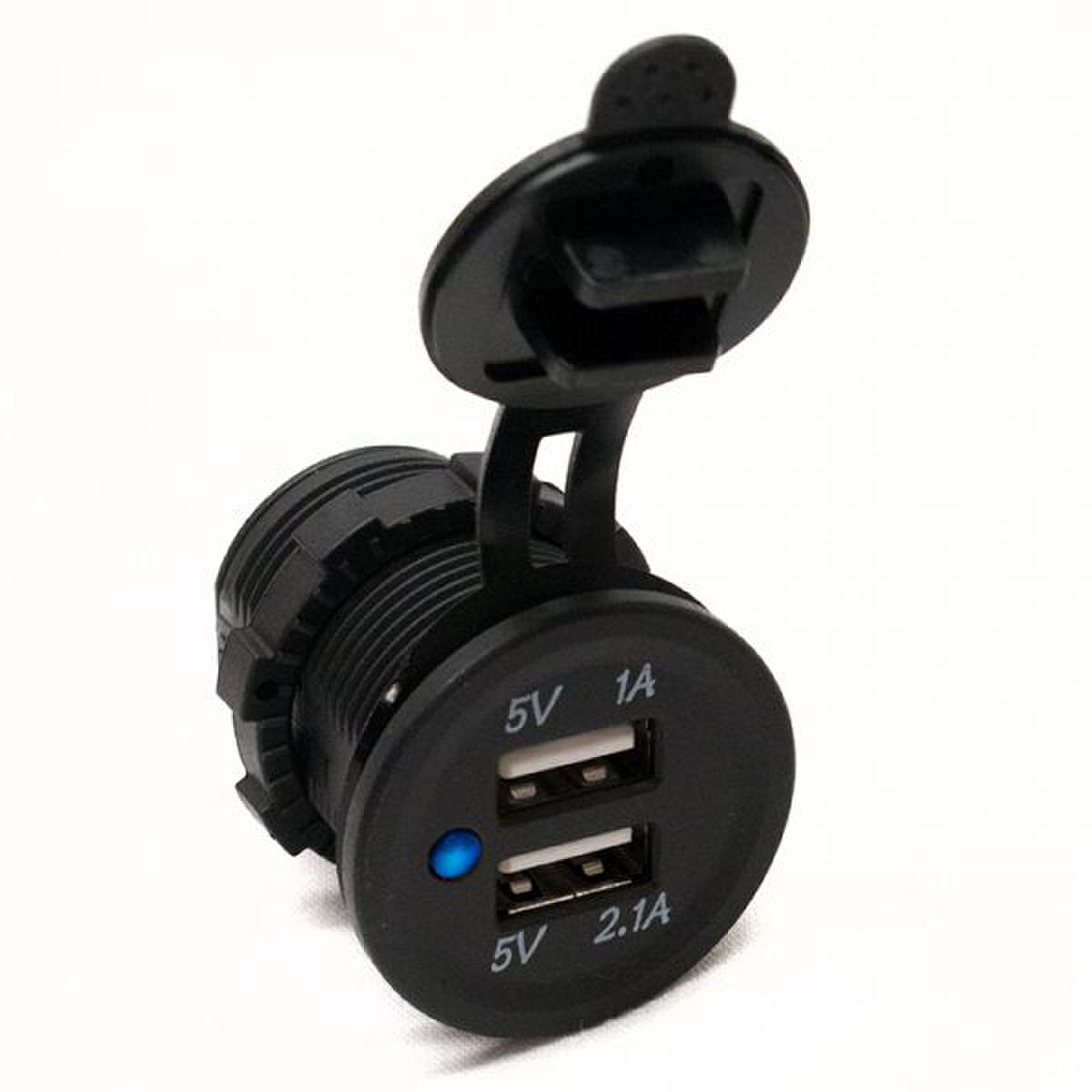 Stinger Socket sized Dual Port USB 3.1Amp with Blue LED