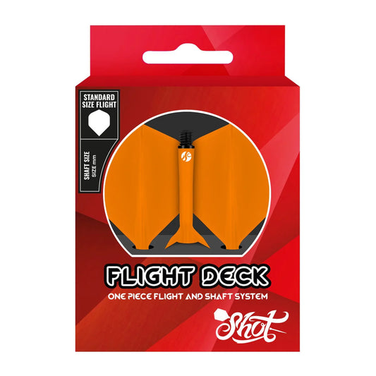 Shot Darts Flight Deck-One Piece Dart Flight and Shaft System-Orange
