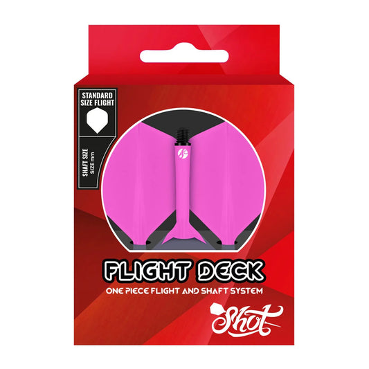 Shot Darts Flight Deck-One Piece Dart Flight and Shaft System-Pink