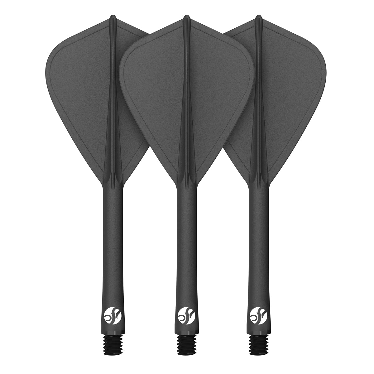 Shot Darts Flight Deck-One Piece Dart Flight and Shaft System-Black-Kite