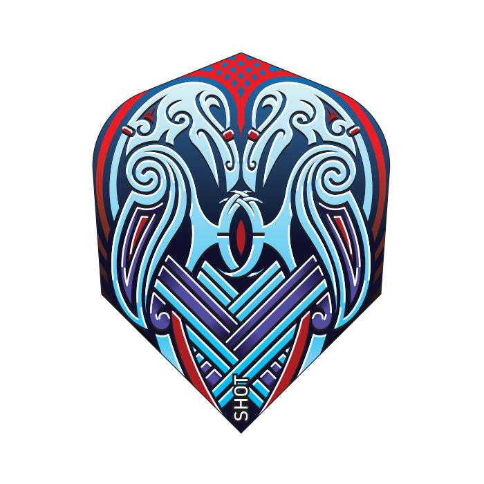 Shot Darts Viking Raven Dart Flight Set- Small Standard Blue