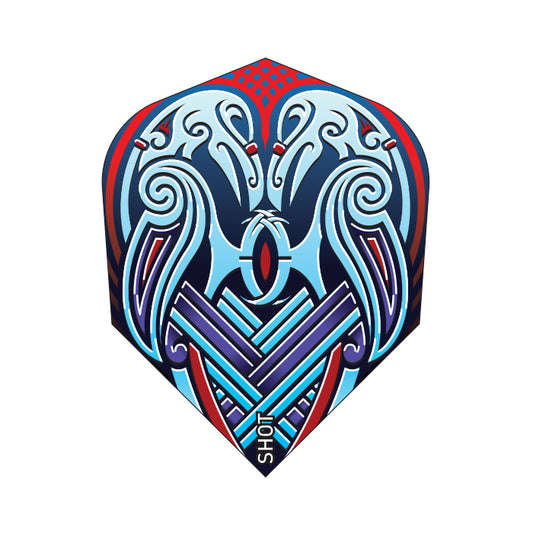 Shot Darts Viking Raven Dart Flight Set- Small Standard Blue