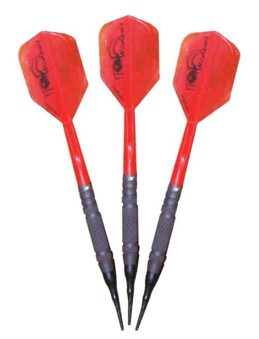 Laserdarts Black Widows 90% Tungsten Knurled Soft Tip Darts 18 Grams