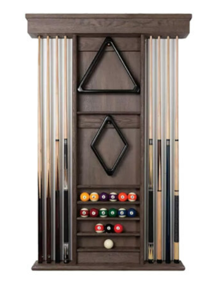 Presidential Billiards Ambassador Wall Cue Rack in Weathered Oak(Carmel)
