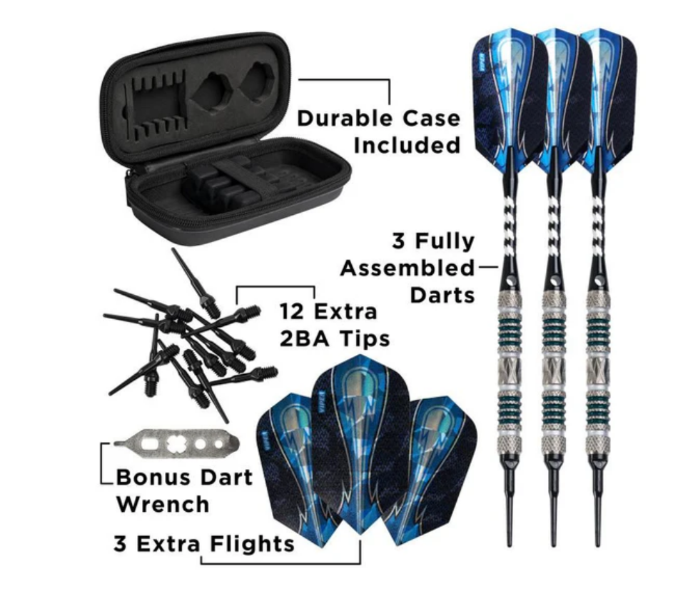 Viper Astro 80% Tungsten Soft Tip Darts Green Rings 18 Grams