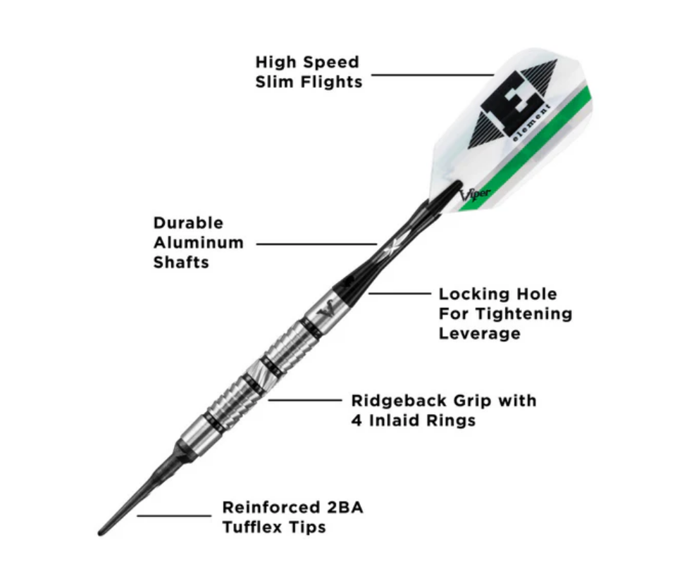 Viper Element 90% Tungsten Shark Fin Darts 18 Grams