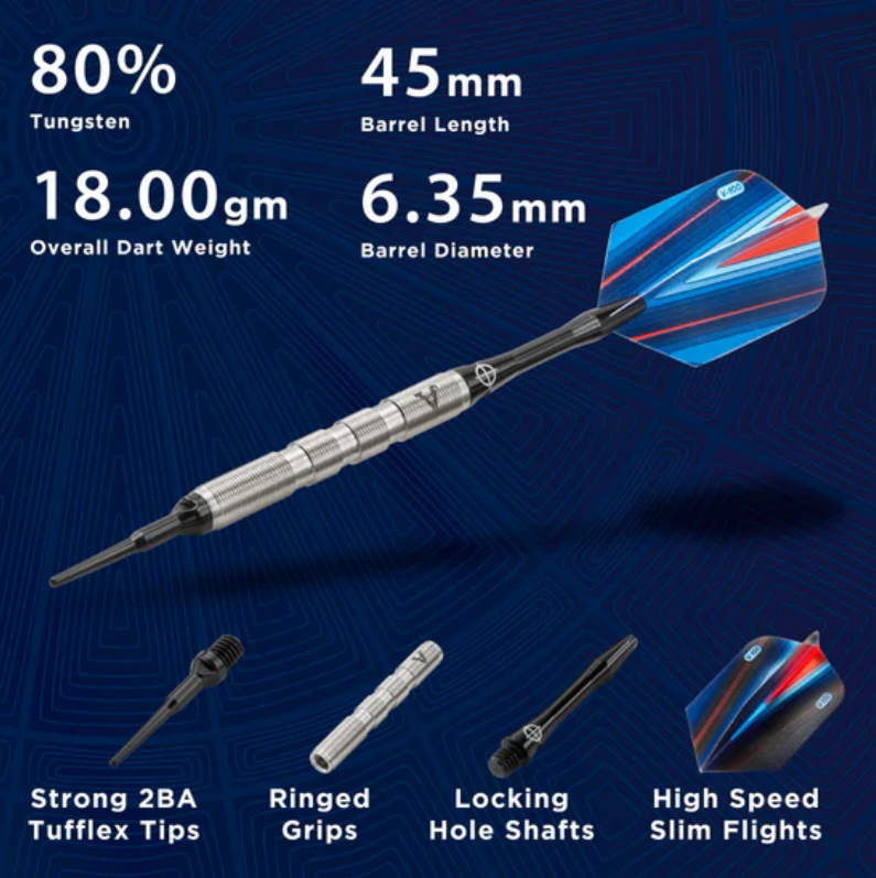 Viper Sidewinder 80% Tungsten Soft Tip Darts 18Grams