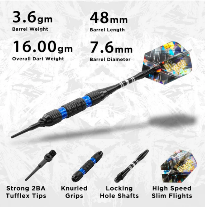 Viper Black Ice Silver Soft Tip Darts 16 Grams