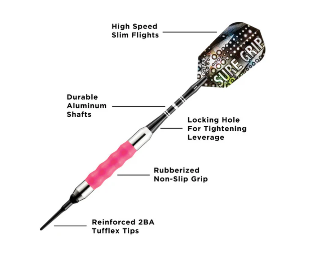 Viper Sure Grip Soft Tip Darts Pink 16 grams