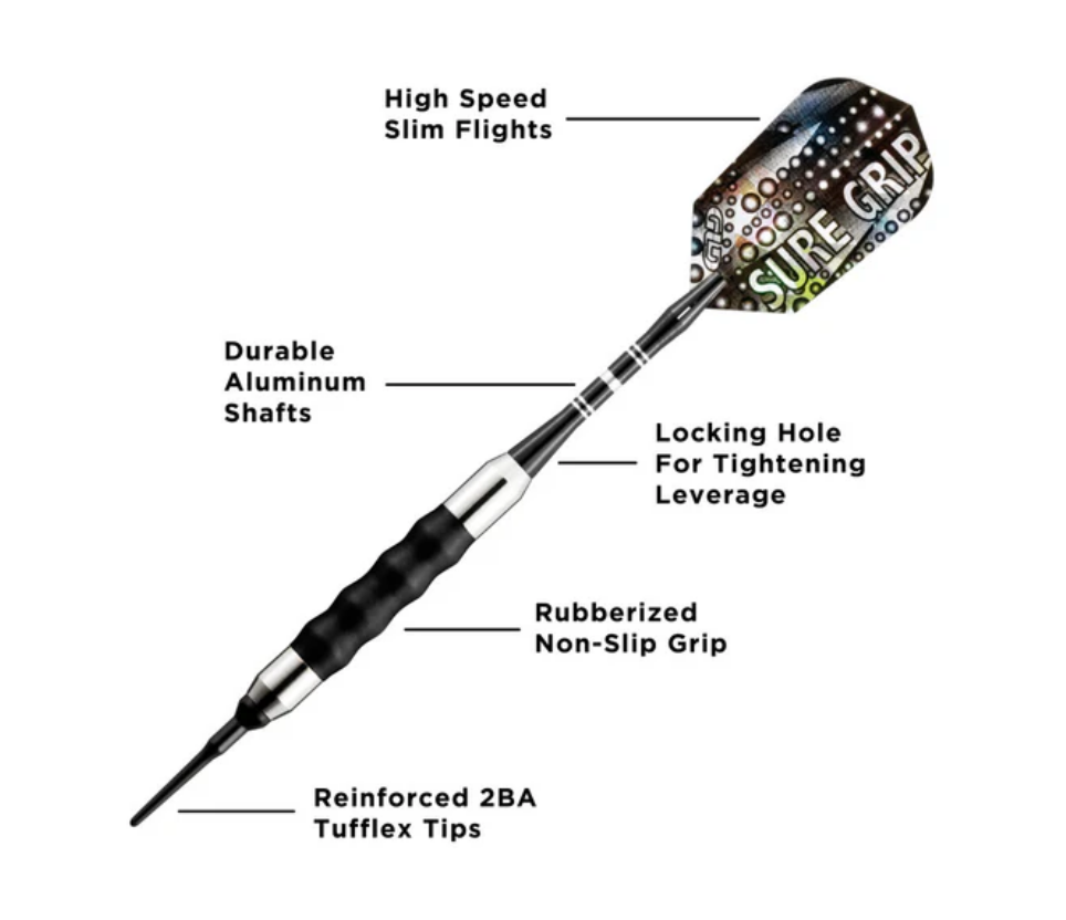 Viper Sure Grip Black Soft Tip Darts 16gm