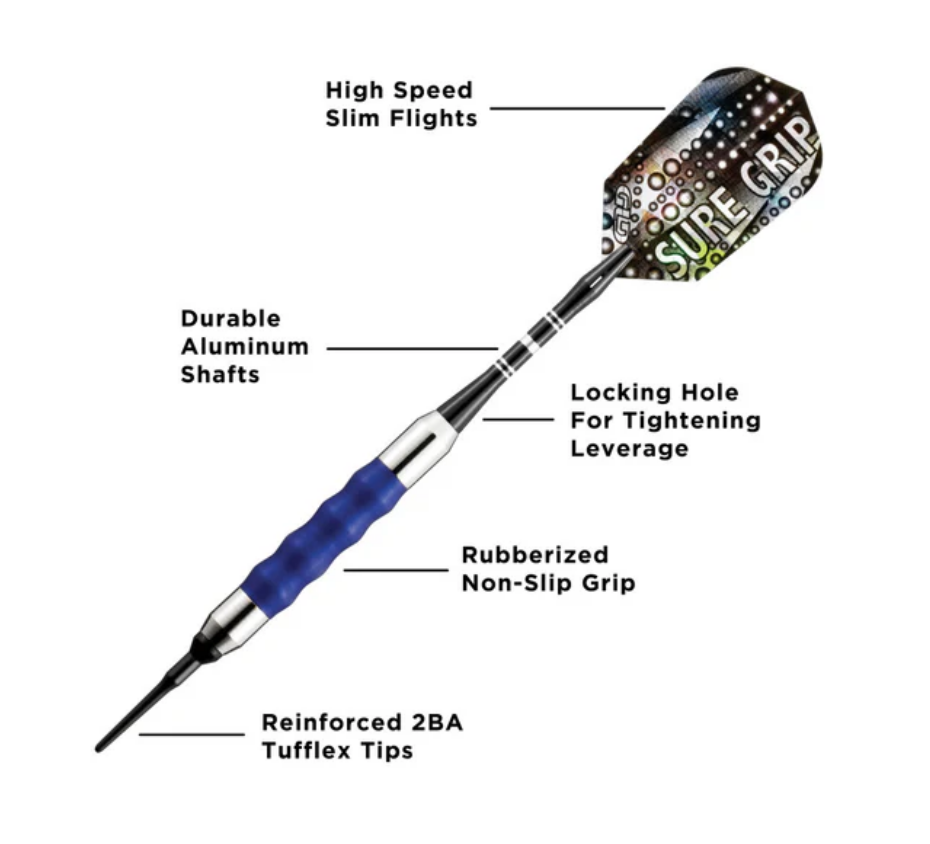 Viper Sure Grip Blue Soft Tip Darts 16gm
