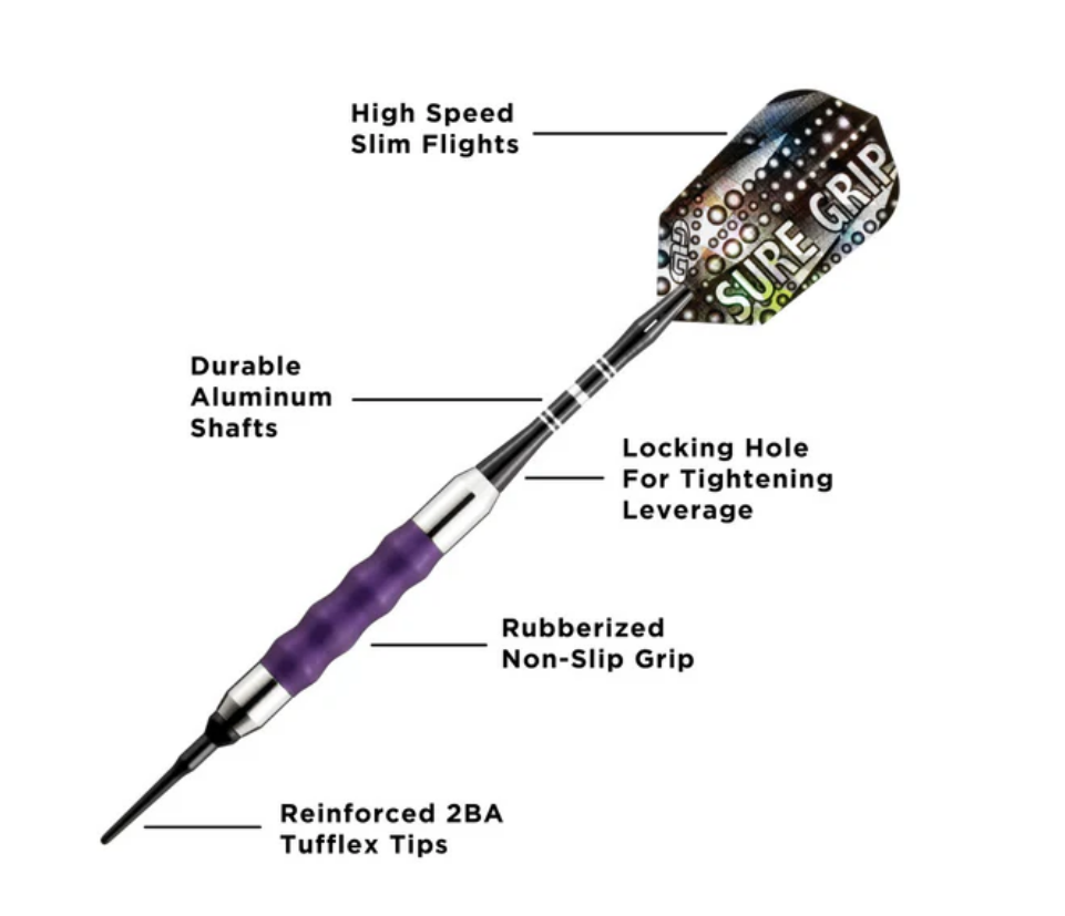 Viper Sure Grip Purple Soft Tip Darts 16gm