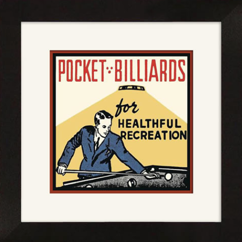Retro-Pool-Player-Billiards-Artwork-Framed-Healthful-Recreation