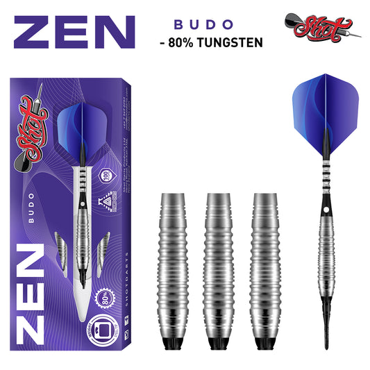 Shot Darts Zen Budo Soft Tip Dart Set - 80% Tungsten 20gm