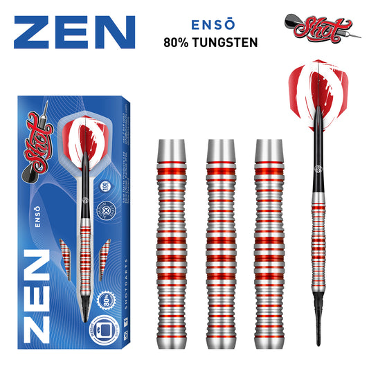 Shot Darts Zen Enso Soft Tip Dart Set 80% Tungsten -18gm