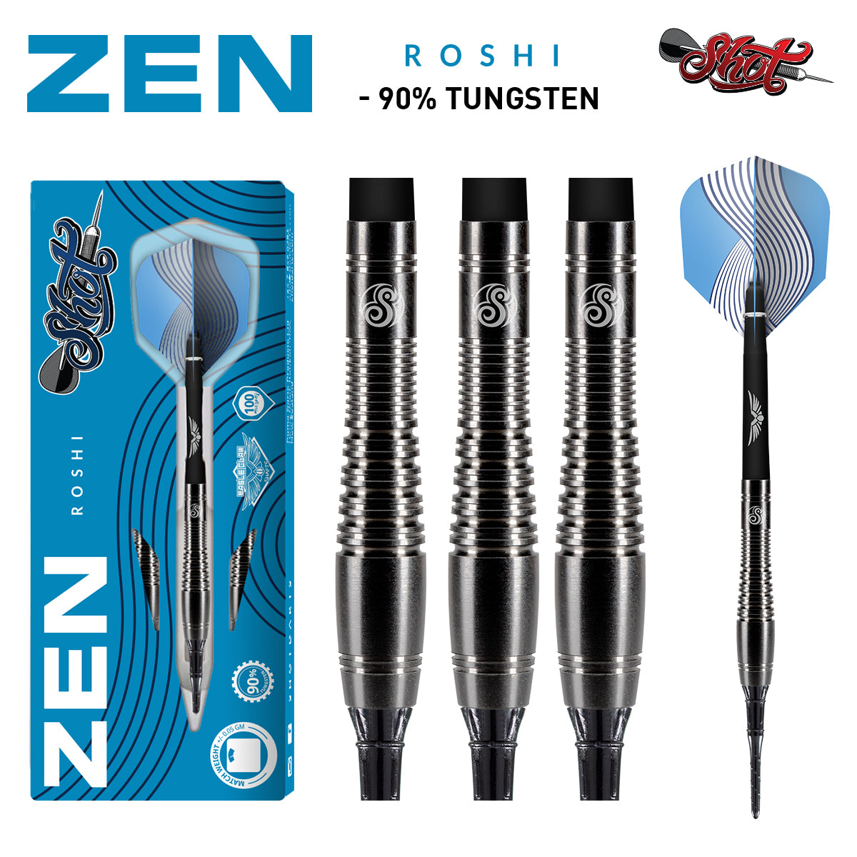 Shot Darts Zen Roshi 90% Tungsten 18gm Darts