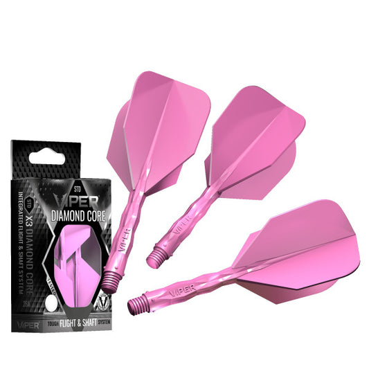 Viper Diamond Core Integrated Dart Flight & Shaft System - InBetween Shaft, Standard Flight - Neon Pink